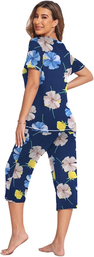 Blue Khaki Flowers