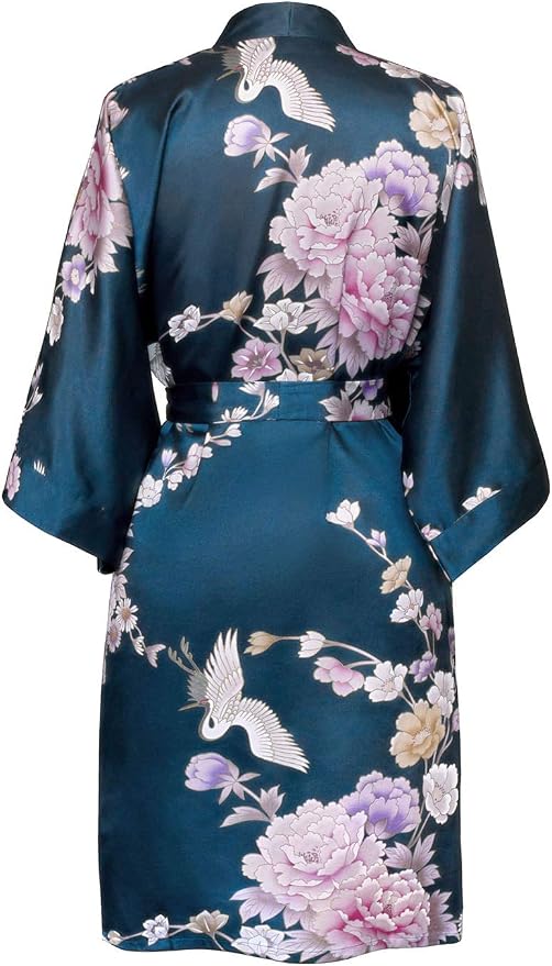 Chrysanthemum & Crane - Navy
