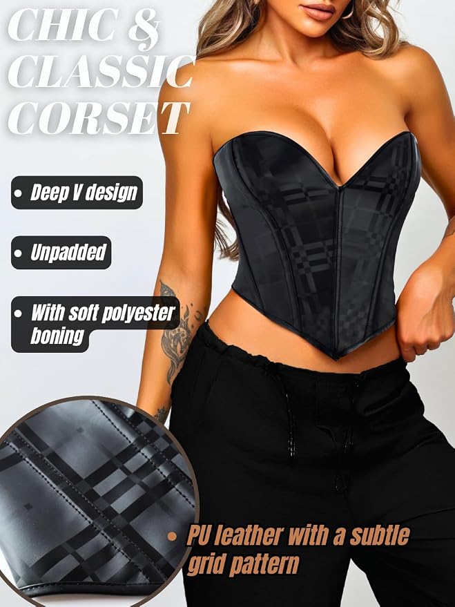 Black Plaid Leather
