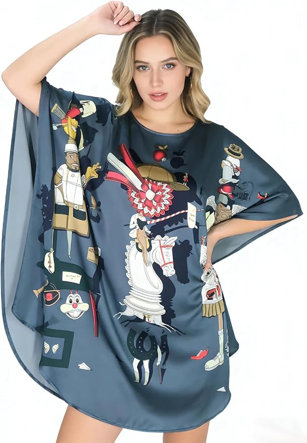 Cartoon Pattern Blue Gray