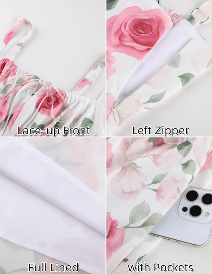 White Pink Big Floral