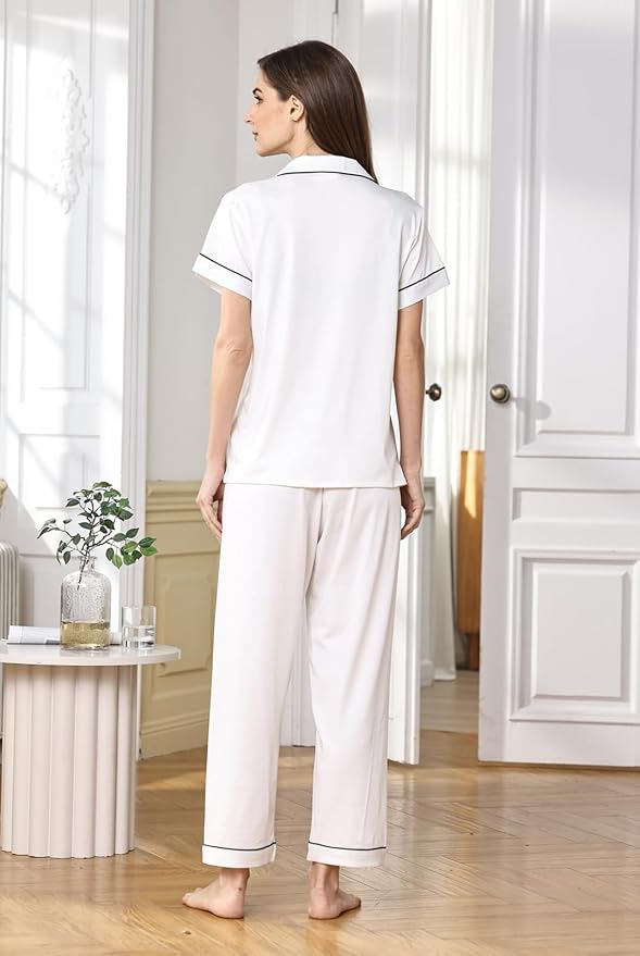 White With Black Color Piping