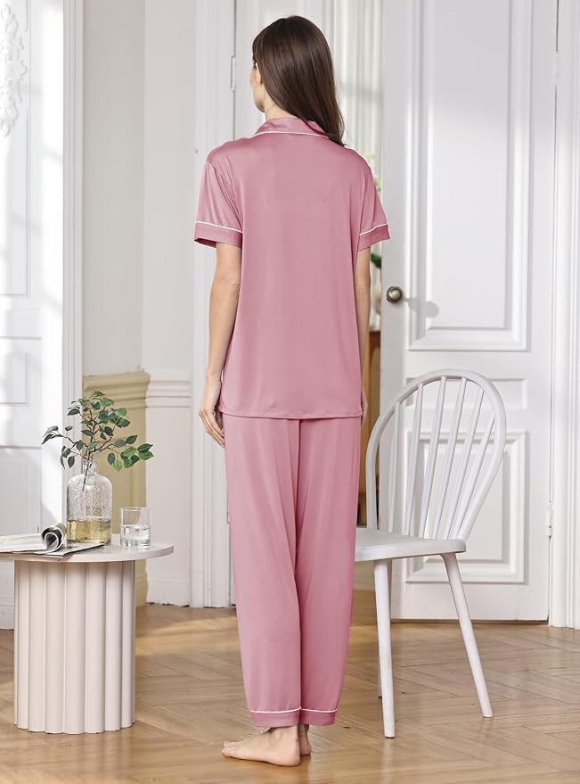 Dusty Rose With White Color Piping