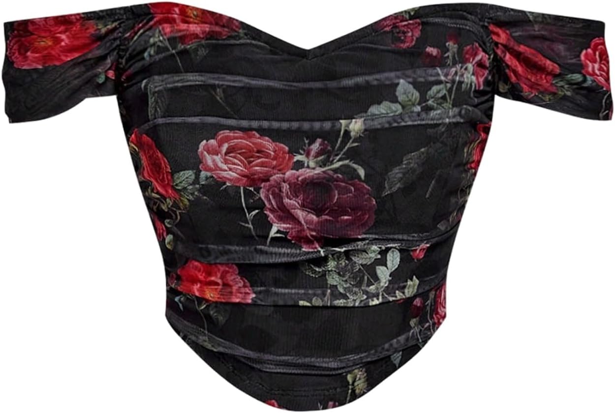Black Red Floral