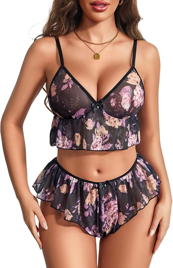 Black Floral Print