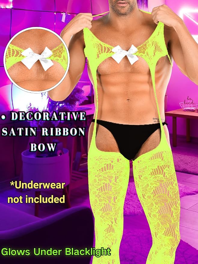 Neon Green&white Bow