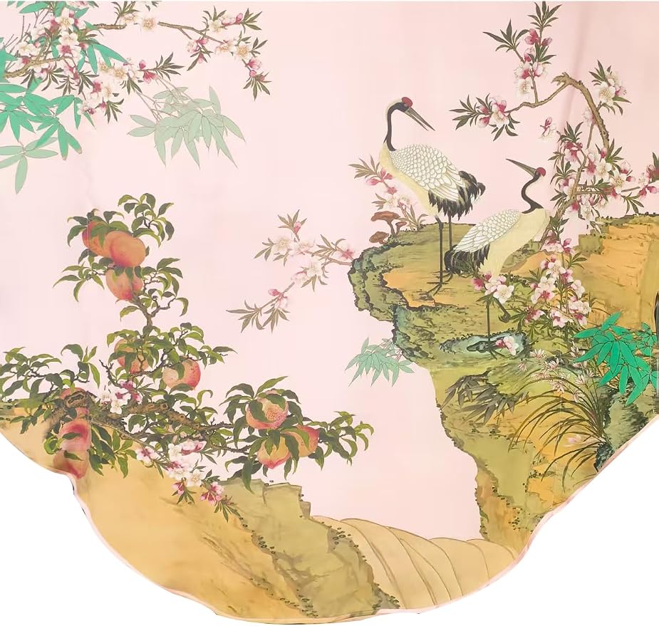 Crane Peach Blossom Painting - Pink