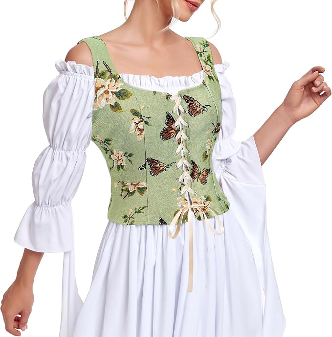 Green Floral Corset