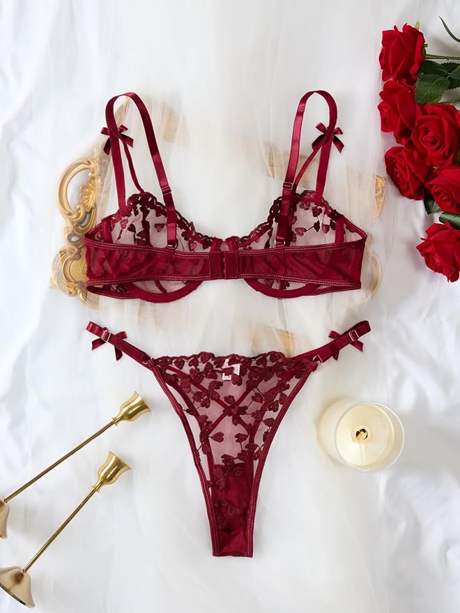 Bow Burgundy Red