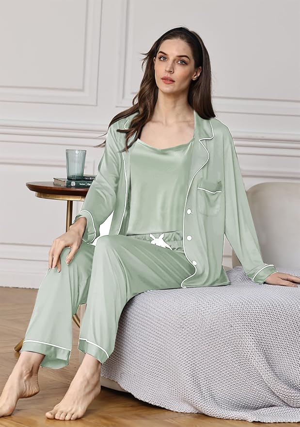 Sage With White Color Piping