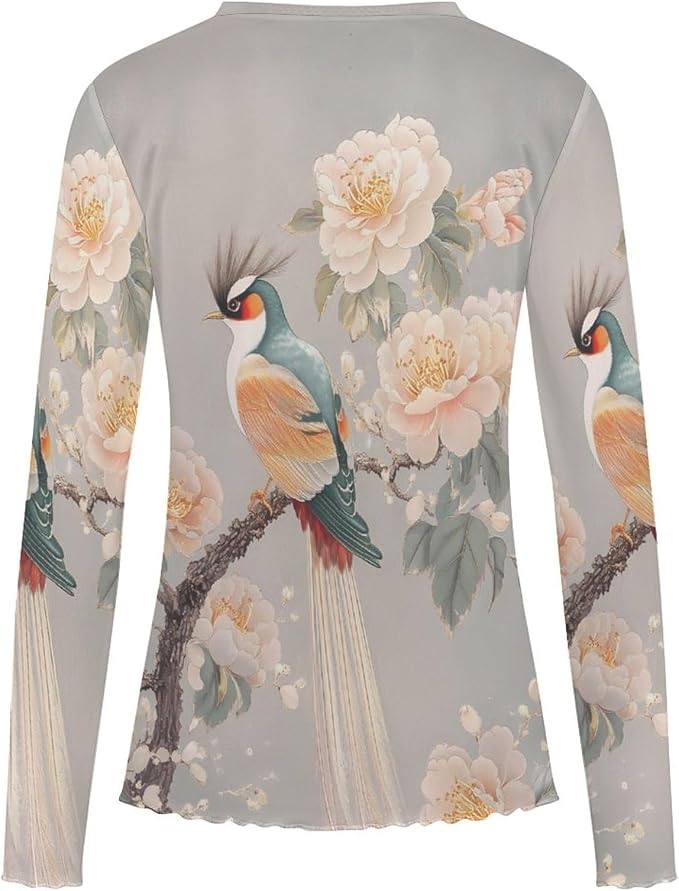 Khaki Bird Print