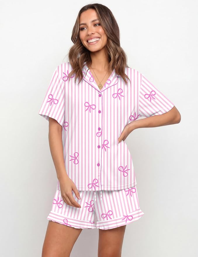 Pink Stripe Bow