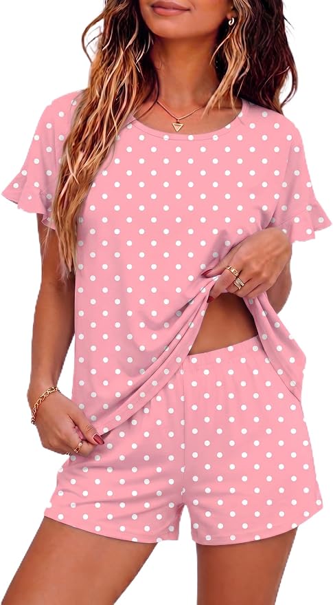 Pink Wave Point Print