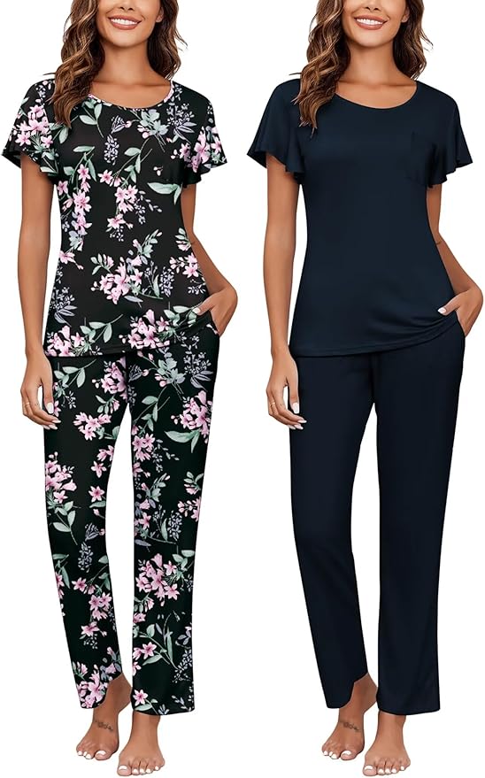 Black Flowers+navy Blue