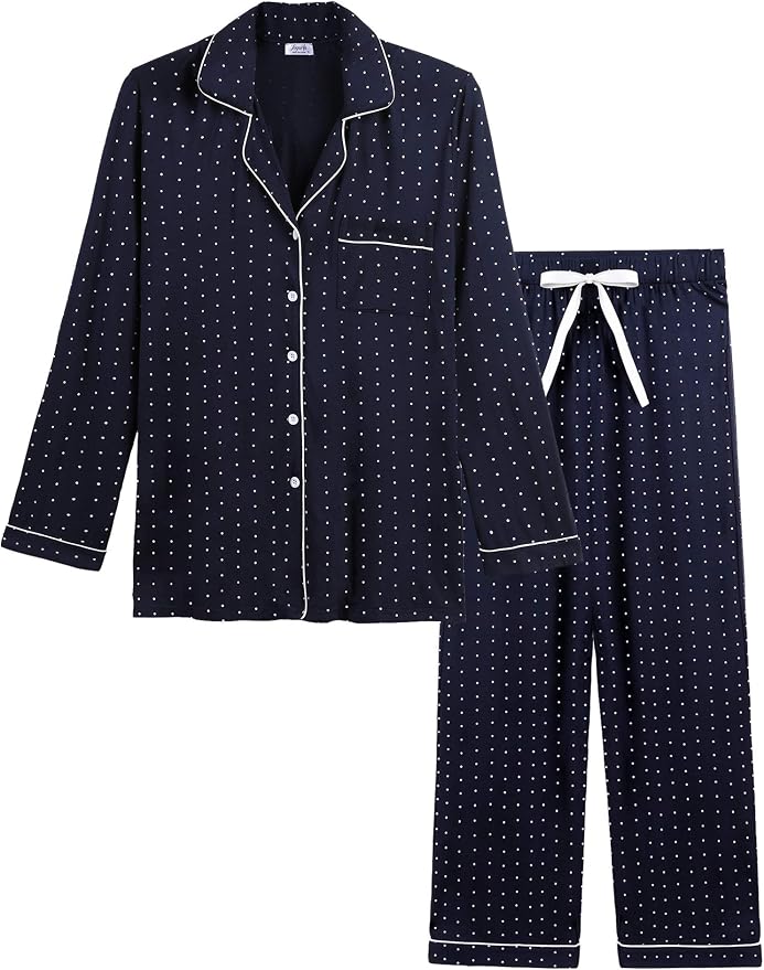 Long-navy Polka Dot