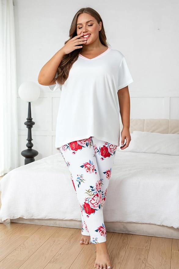 White Red Floral