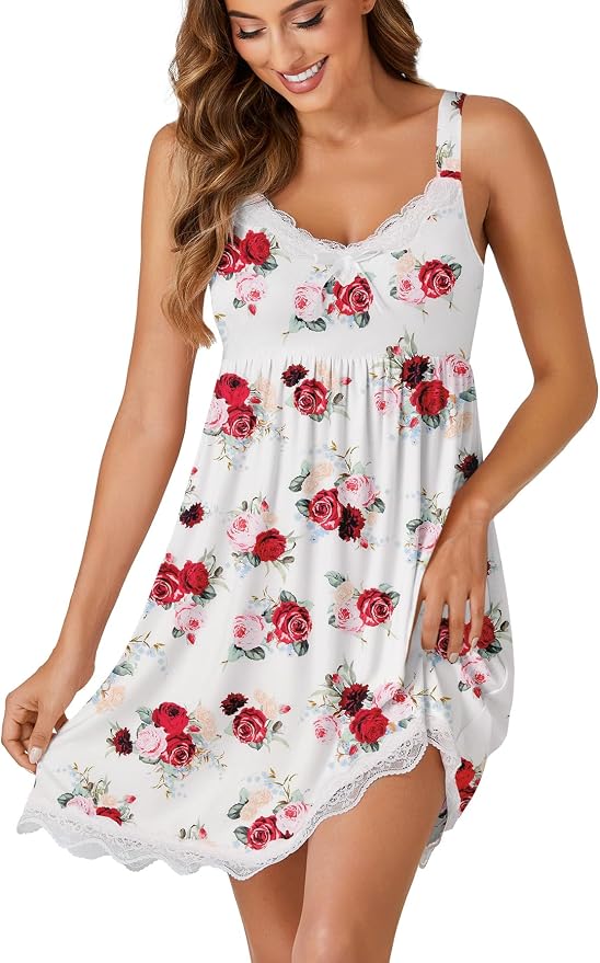 White-red Rose Print