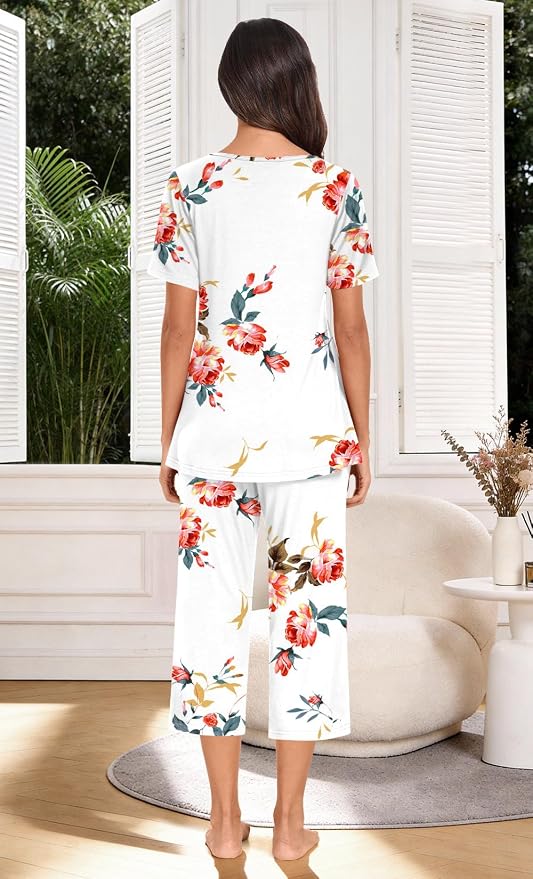 Pleated Floral White