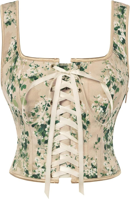 Beige Green Floral