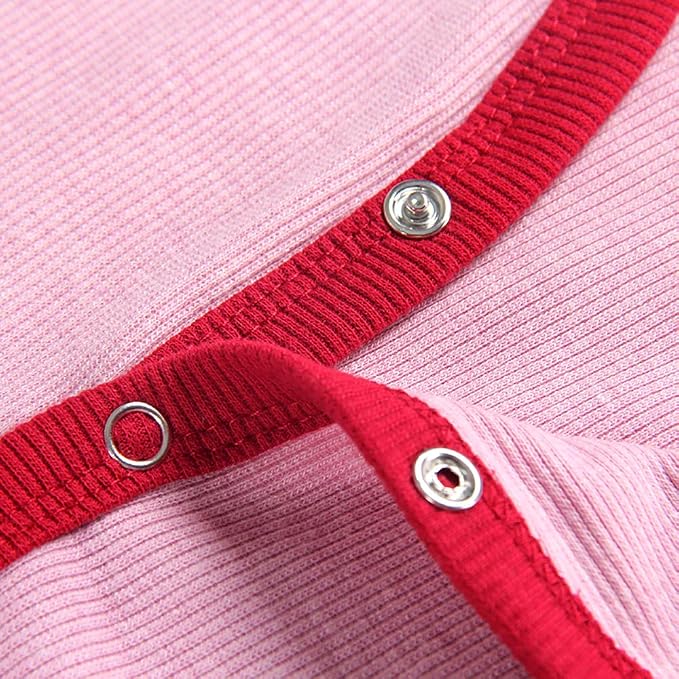 B-long Sleeve-deep Pink&wine Red