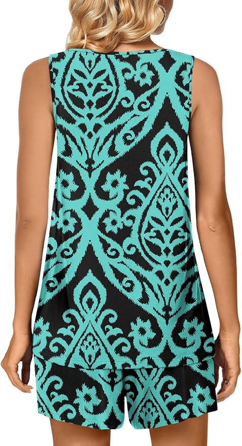 Floral Blue Green
