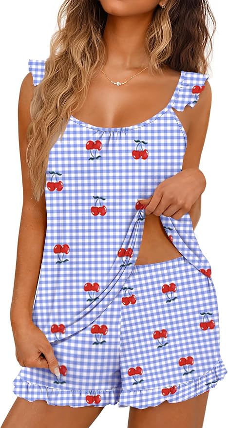 Blue Plaid Cherry