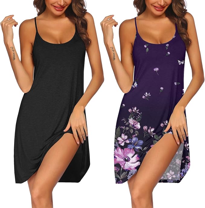 2 Pack Black & Purple Floral