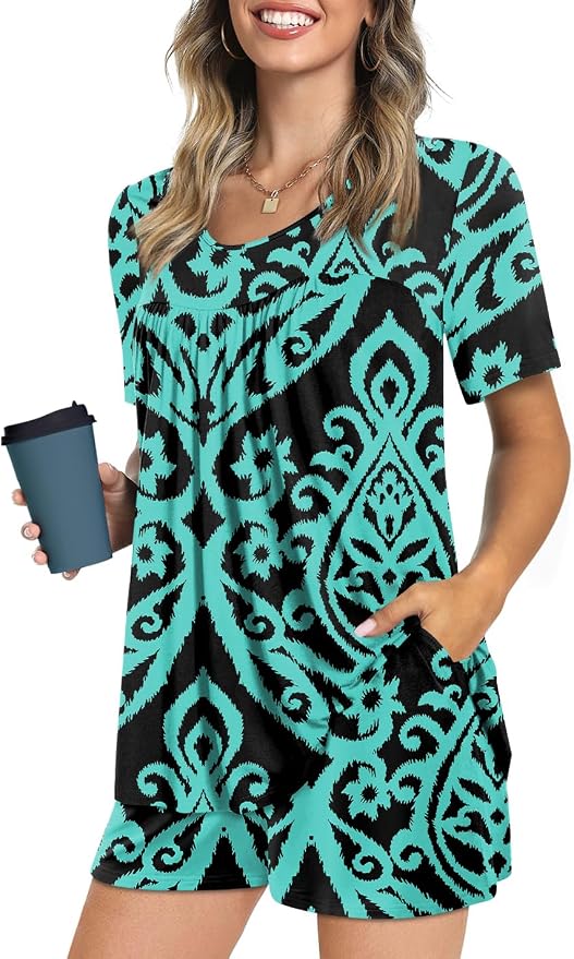 Floral Blue Green