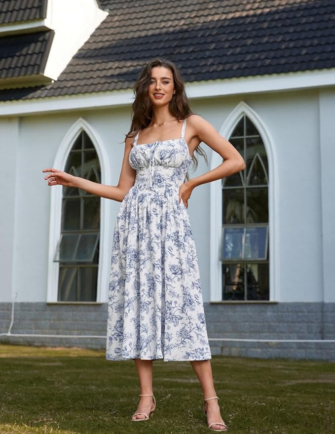 Navy White Floral