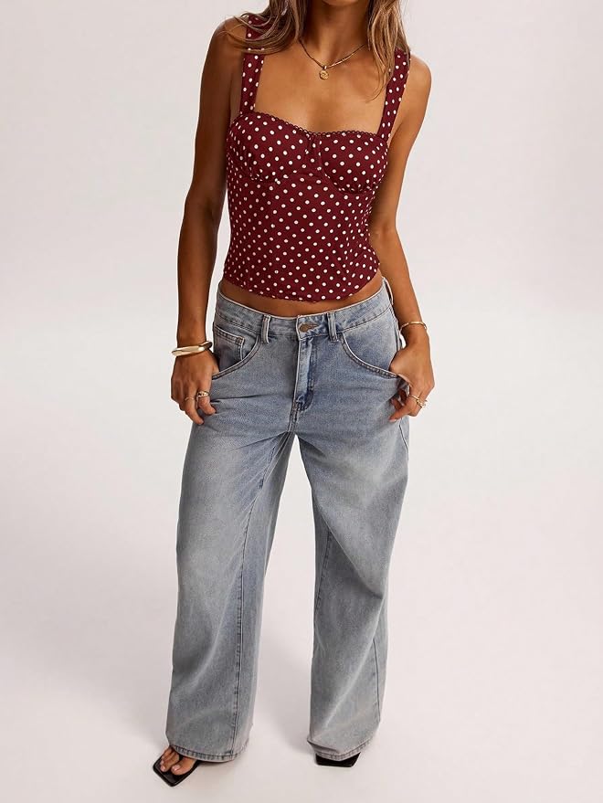 Burgundy Polka Dots Print