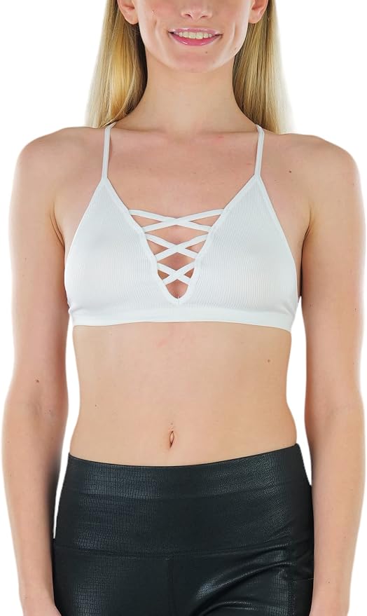 Deep V Cage Strappy - White