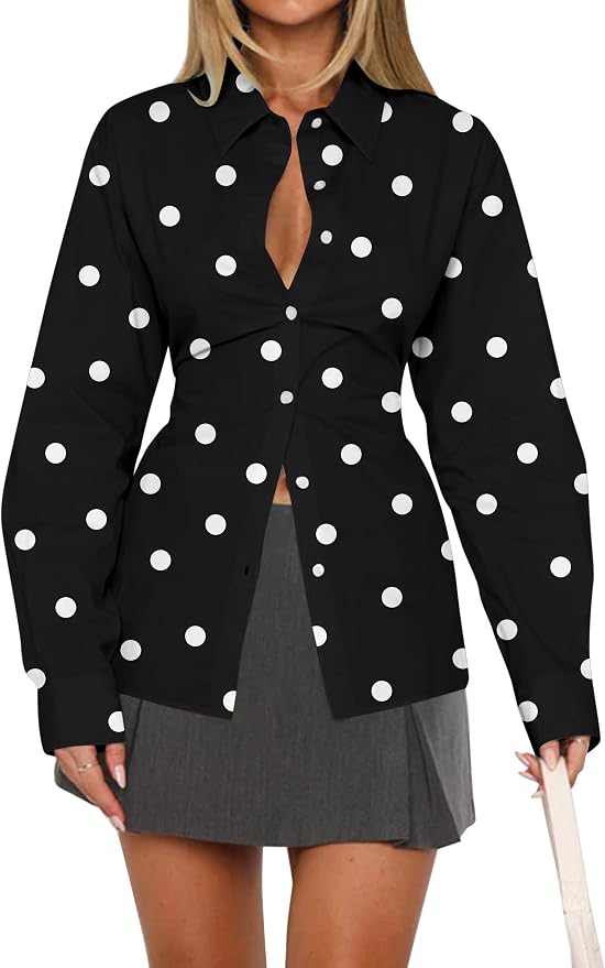Polka Dot Black White