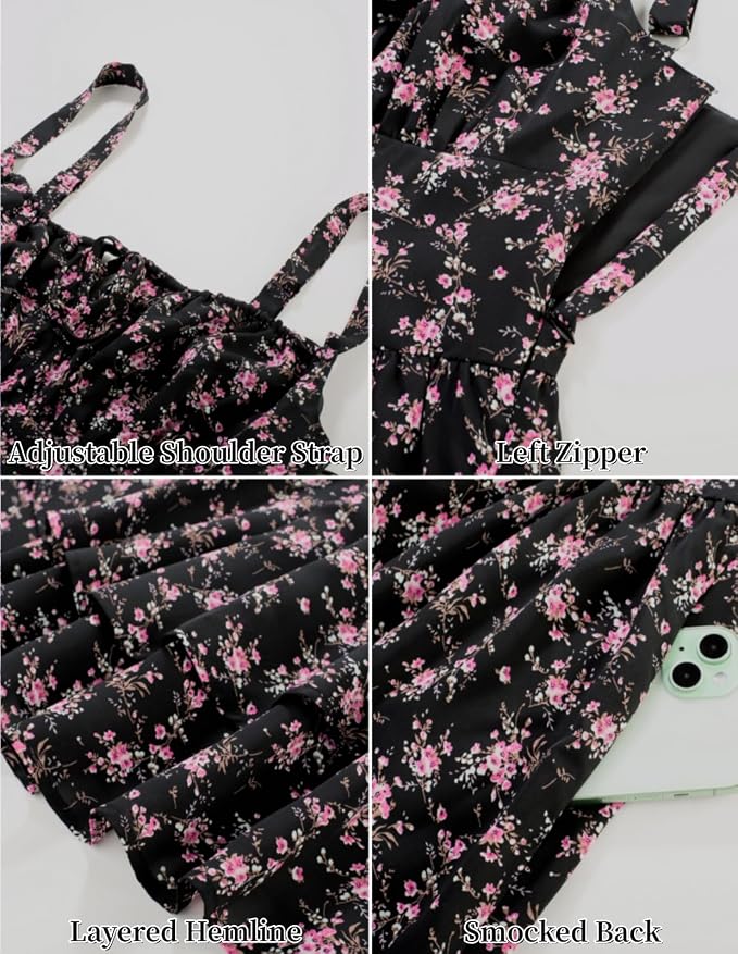 Black Brown Orange Floral
