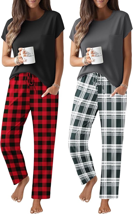 Red Plaid/Black White Plaid