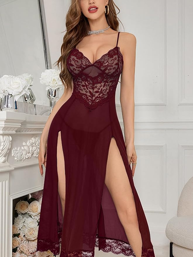 Long Burgundy Red