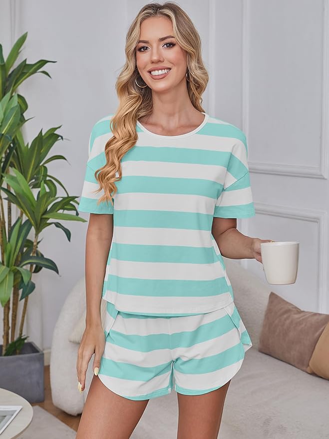 Green White Wide Striped