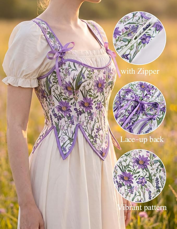 White Purple Floral