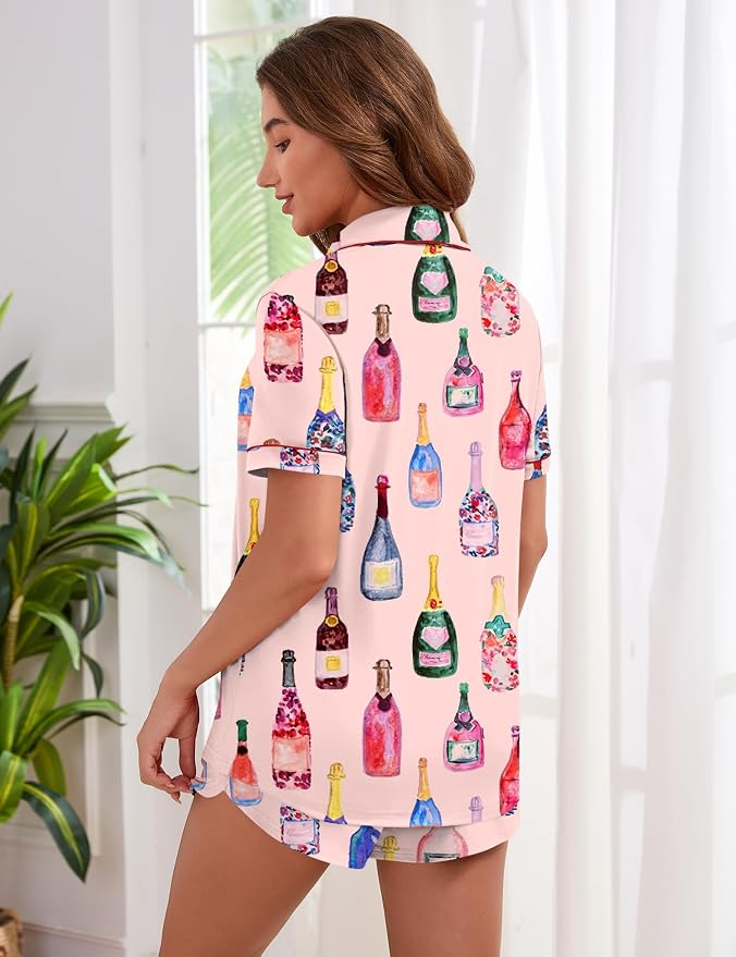 Pink Wine Bottle Print