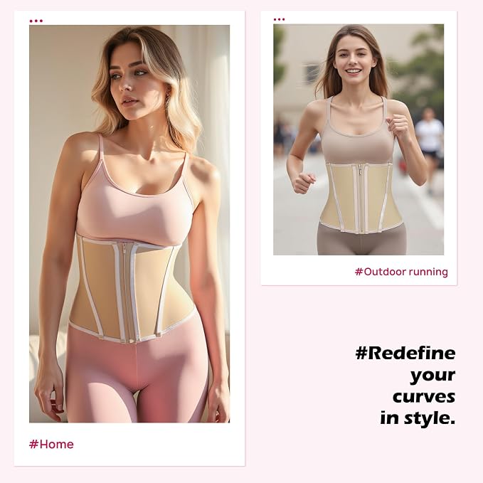 Beige (9'' Short Torso, 9 Steel Bones, Zipper)