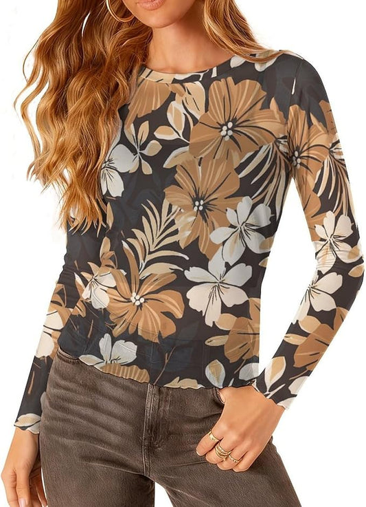 Black Brown Floral