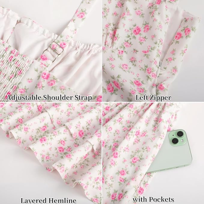 White Brown Orange Floral