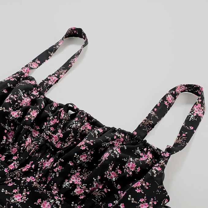 Black Brown Orange Floral