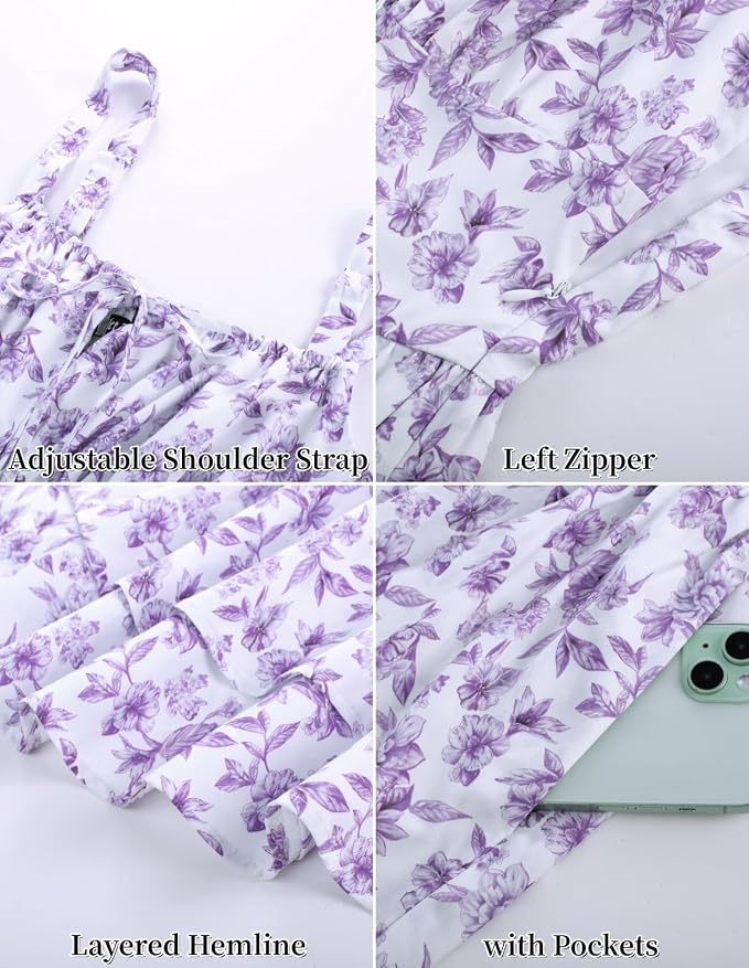 Purple White Floral