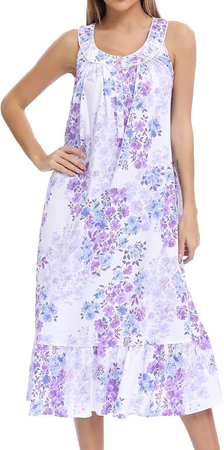 100% Cotton Purple Ink Flower
