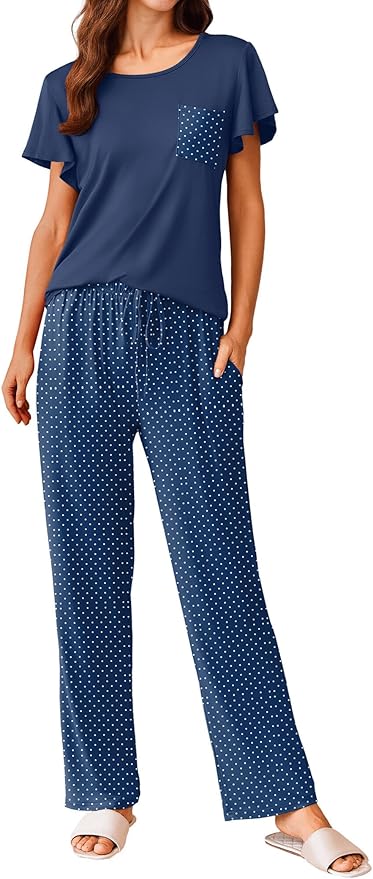 Navy Polka Dots