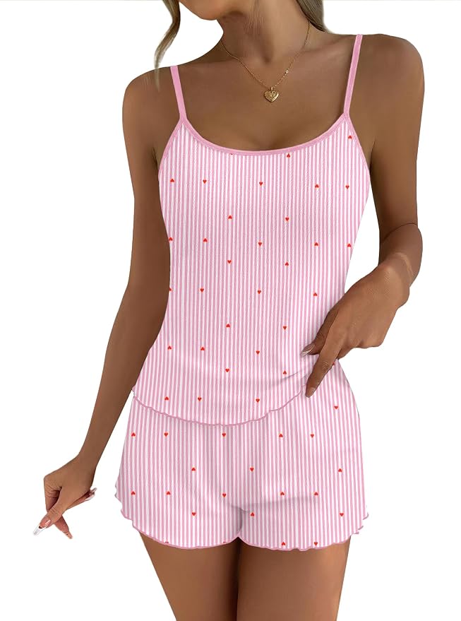 Pink Striped Heart