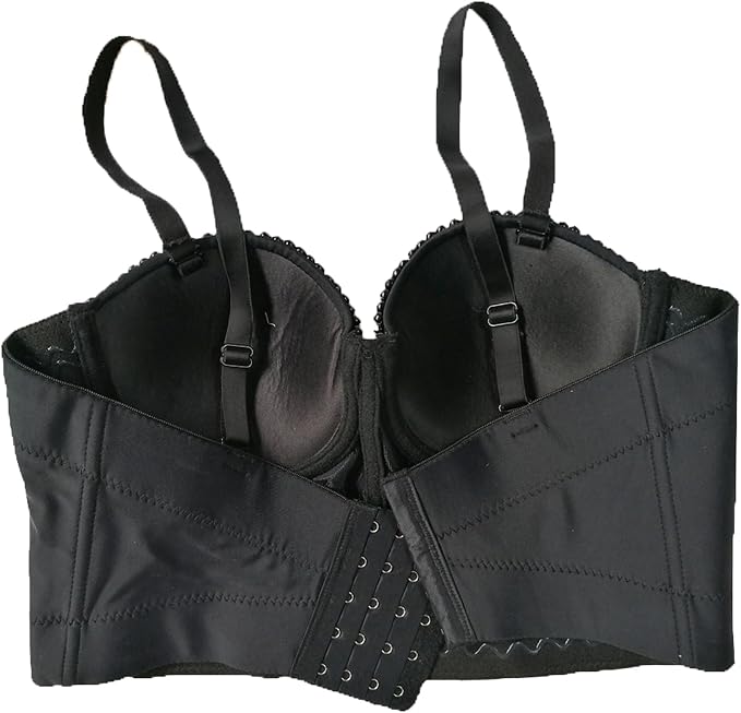 Pearls Beaded Bustier Corset Black