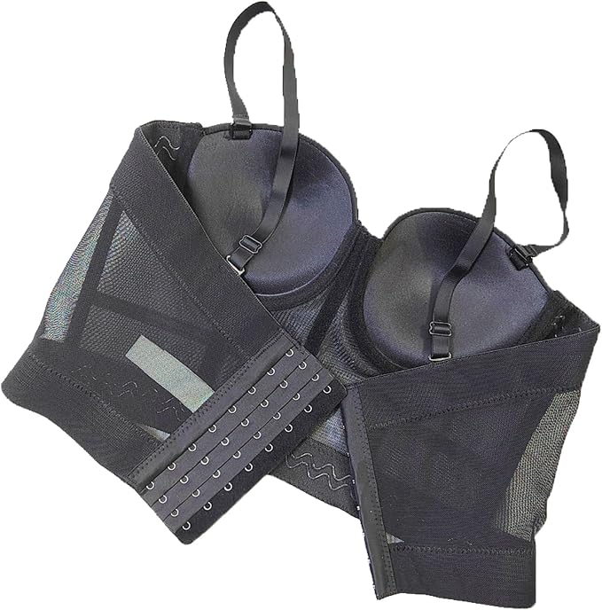 Mesh Breath Crop Top Black