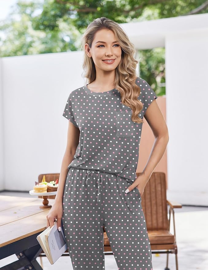 Pink Bow Knot/Grey Dots