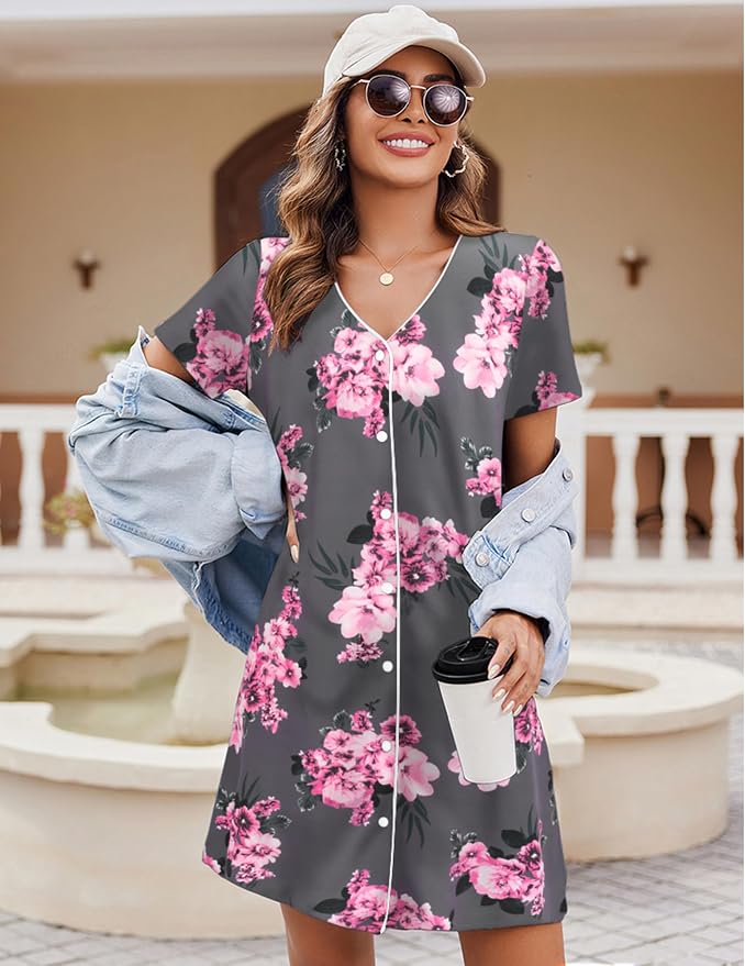 Grey Floral/Blue Star